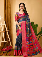 Dola Silk Saree Grey