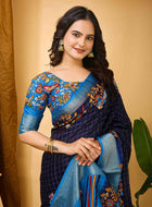 Dola Silk Saree Navy Blue