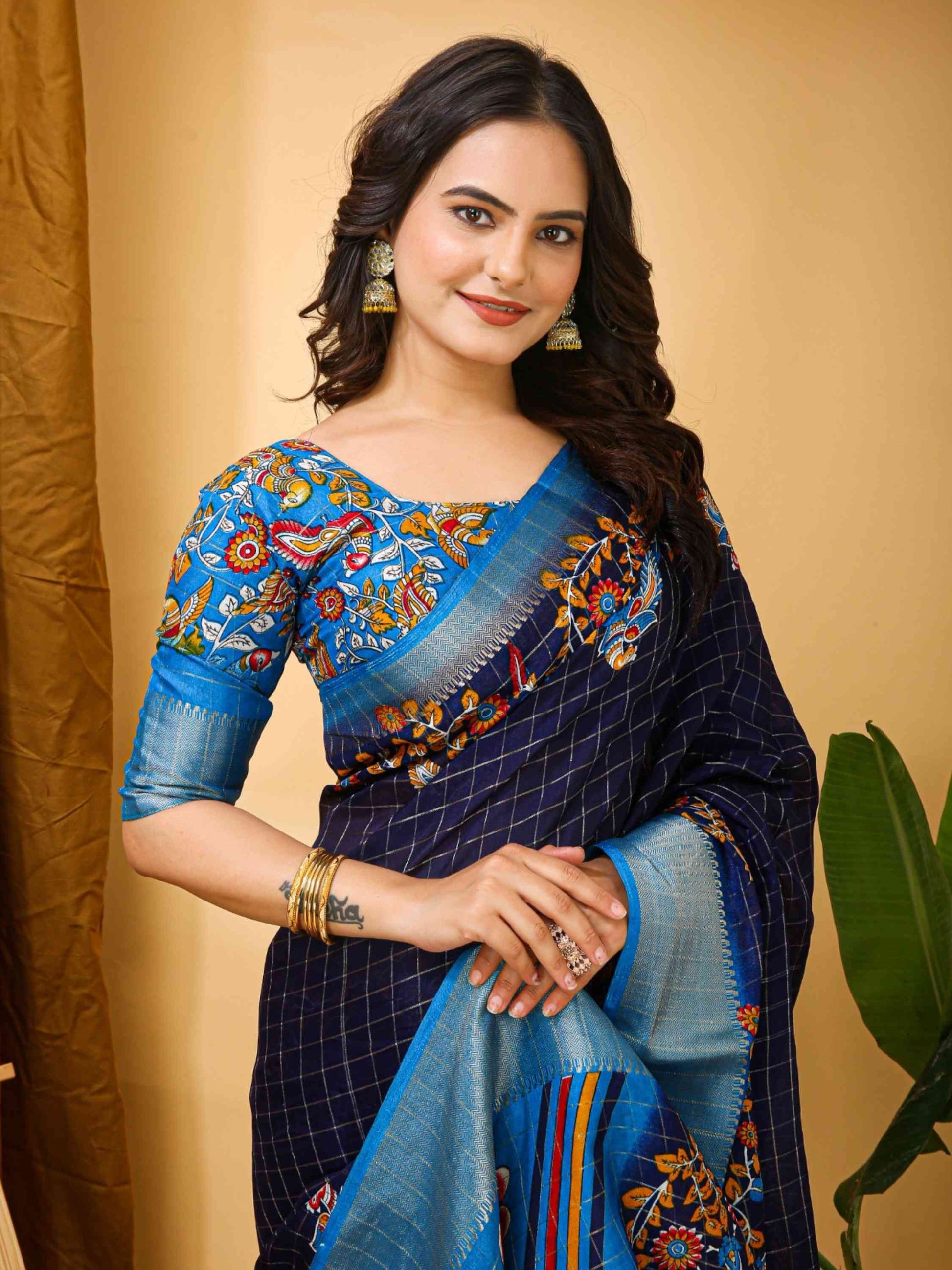Dola Silk Saree Navy Blue