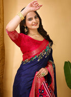 Dola Silk Saree Navy Blue