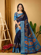 Dola Silk Saree Navy Blue