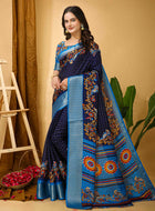 Dola Silk Saree Navy Blue