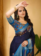 Dola Silk Saree Navy Blue
