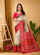 Dola Silk Saree Off White