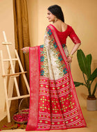 Dola Silk Saree Off White
