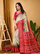 Dola Silk Saree Off White