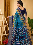 Dola Silk Saree Teal Blue