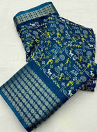 Dola Silk Saree Teal Blue