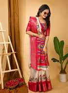 Dola Silk Saree White
