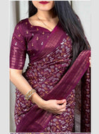 Dola Silk Saree Wine