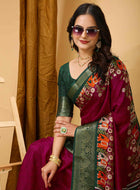 Dola Silk Saree Wine