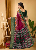 Dola Silk Saree Wine