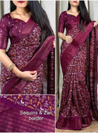 Dola Silk Saree Wine