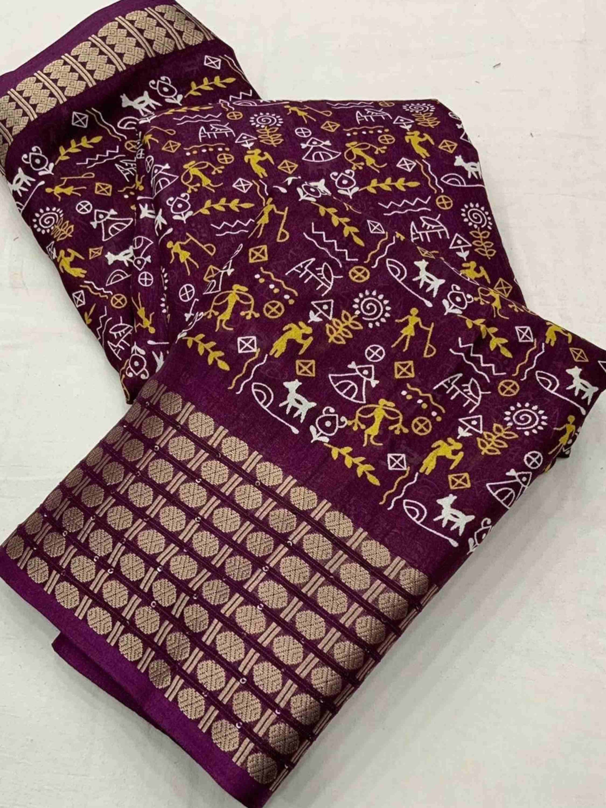 Dola Silk Saree Wine