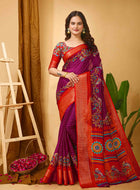 Dola Silk Saree Wine
