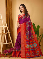 Dola Silk Saree Wine