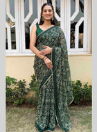 Georgette Saree Green
