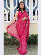 Georgette Saree Pink