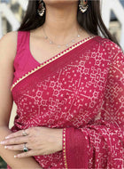 Georgette Saree Pink