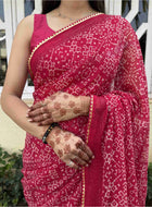 Georgette Saree Pink
