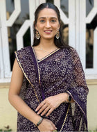 Georgette Saree Wine