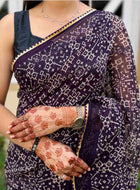 Georgette Saree Wine