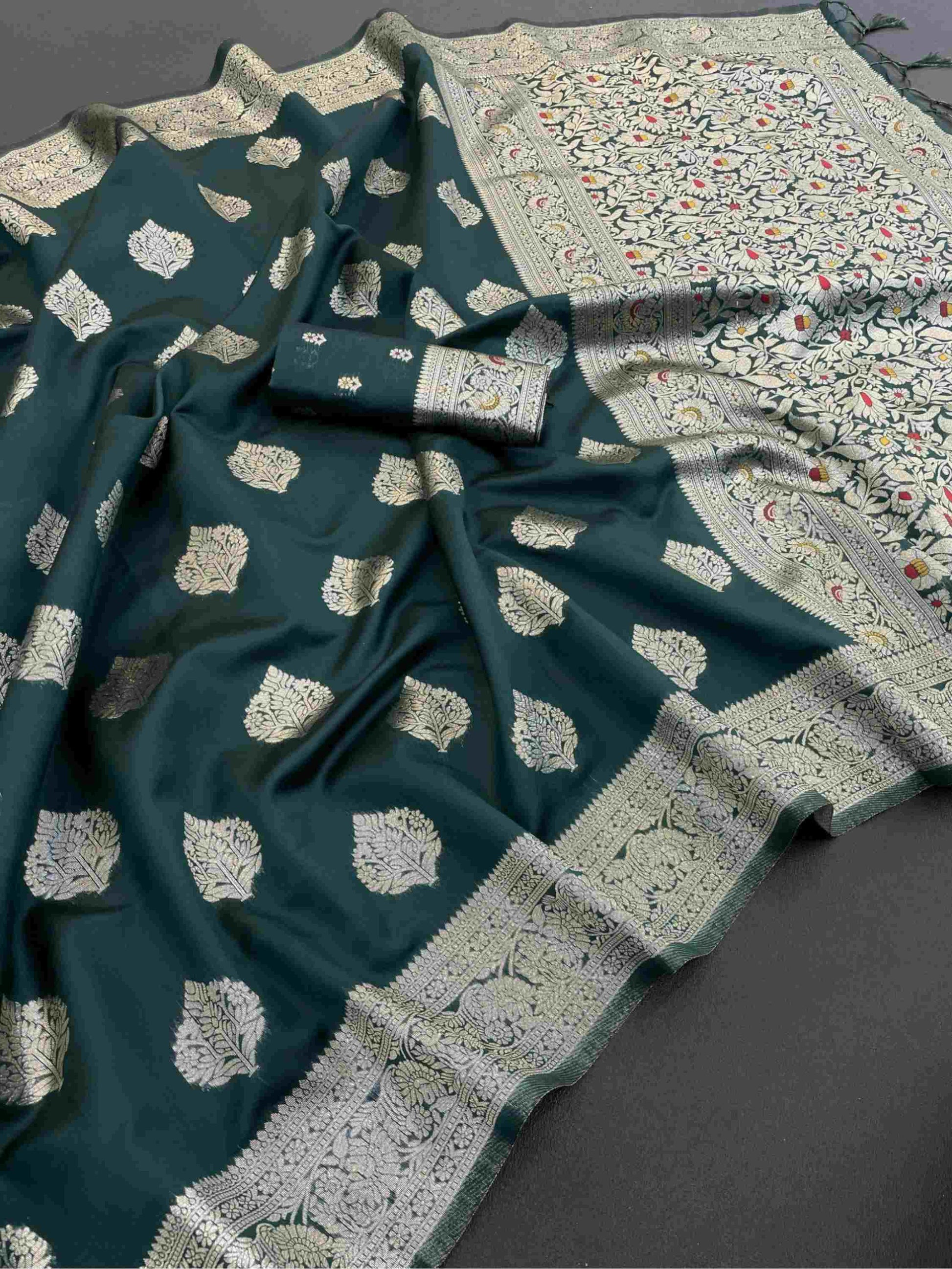 Green Banarasi Silk Saree