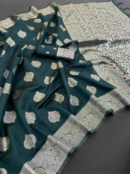 Green Banarasi Silk Saree