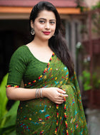 Green Chiffon Saree