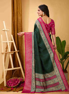 Green Dola Silk Cotton Saree