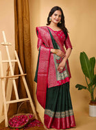 Green Dola Silk Cotton Saree