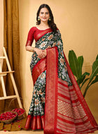 Green Dola Silk Cotton Saree