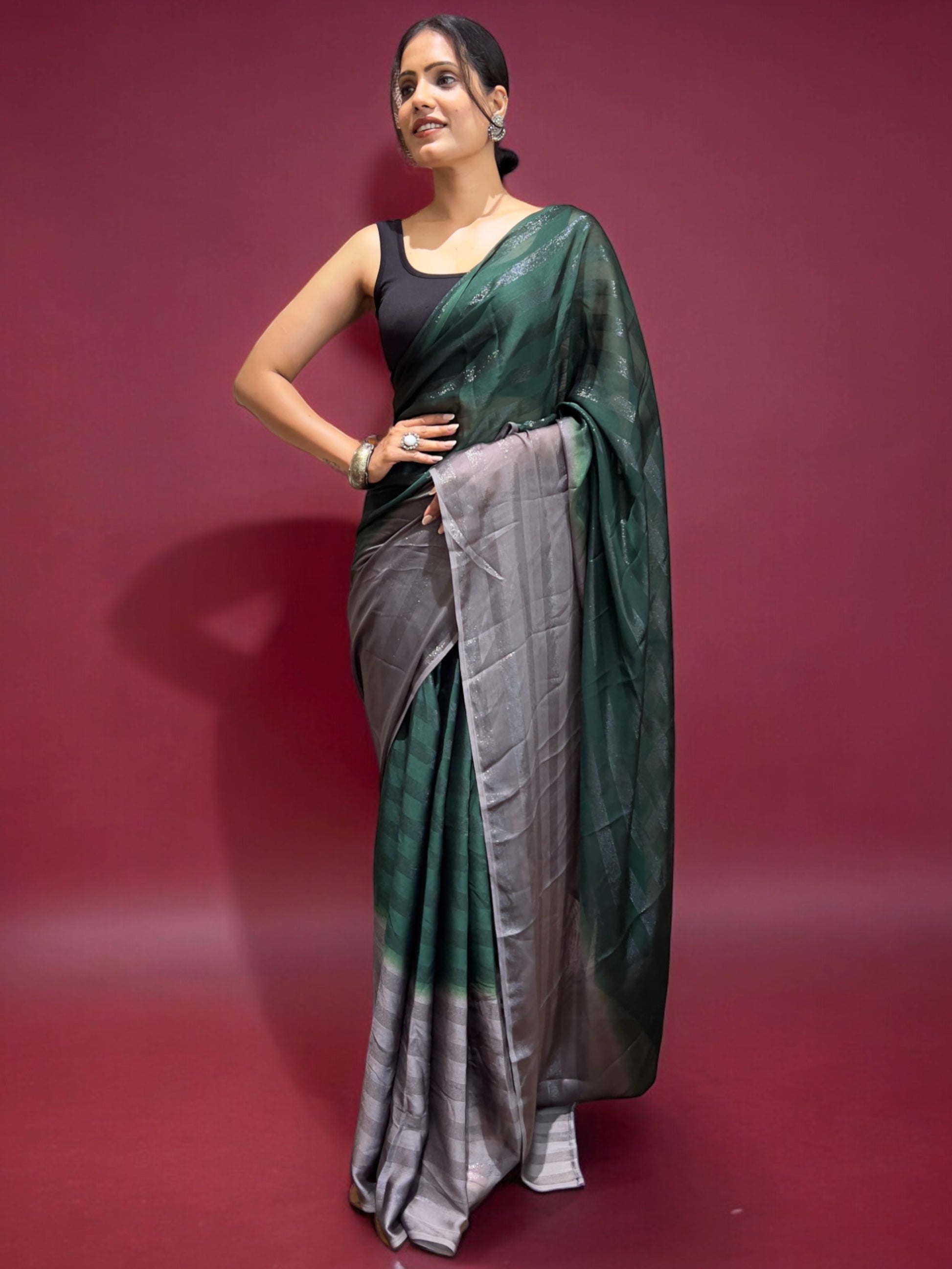 Green Ready-to-Wear Saree