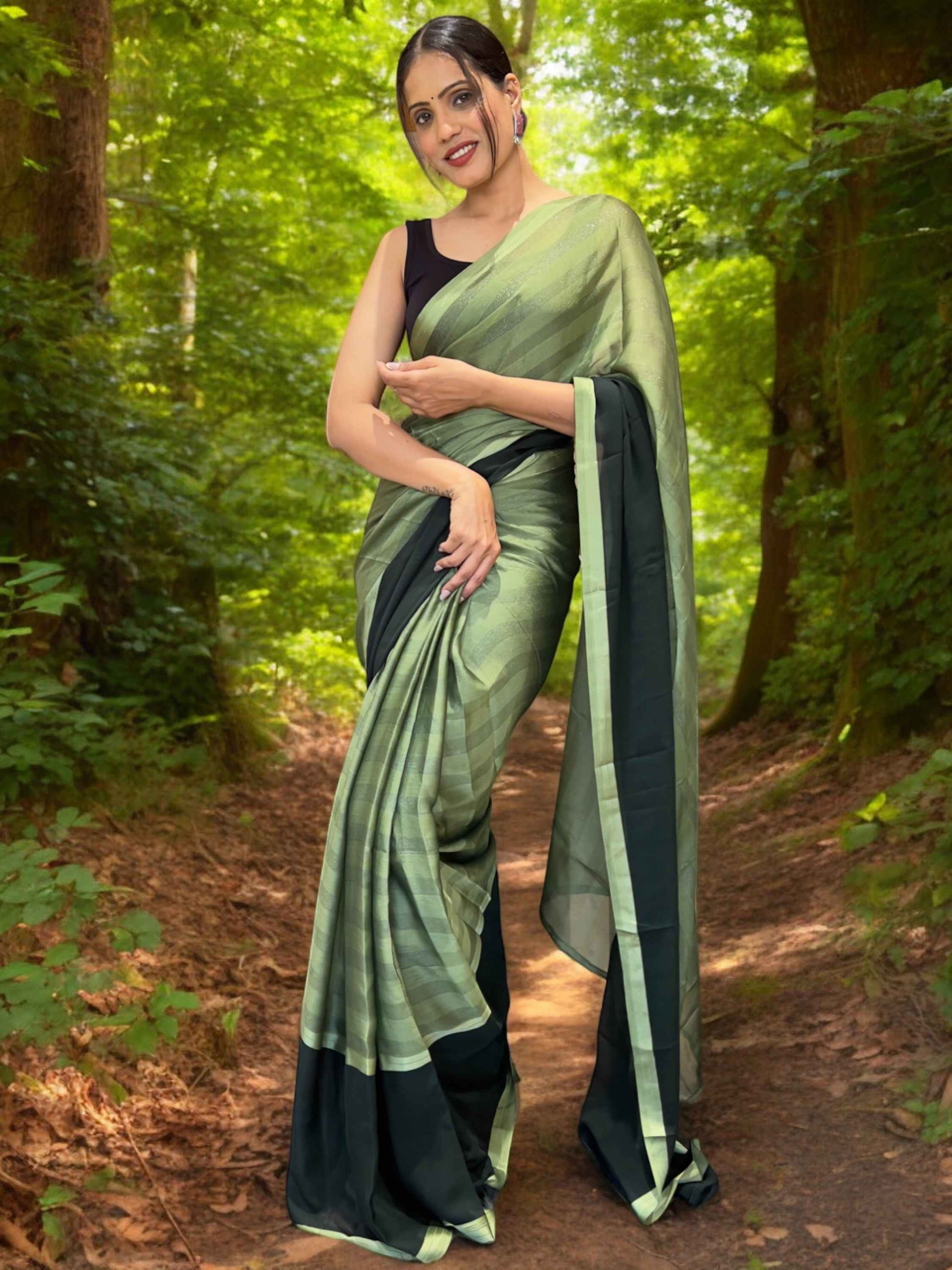 Green Ready to Wear Saree