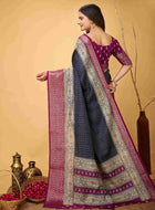 Grey Dola Silk Cotton Saree