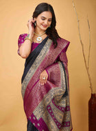 Grey Dola Silk Cotton Saree