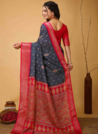 Grey Dola Silk Saree
