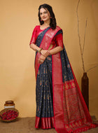 Grey Dola Silk Saree