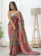 Grey Pashmina Saree