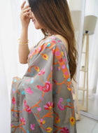 Grey Pashmina Saree
