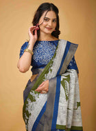 Handloom Cotton Saree Green