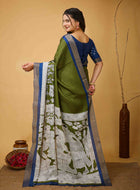 Handloom Cotton Saree Green