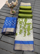 Handloom Cotton Saree Green