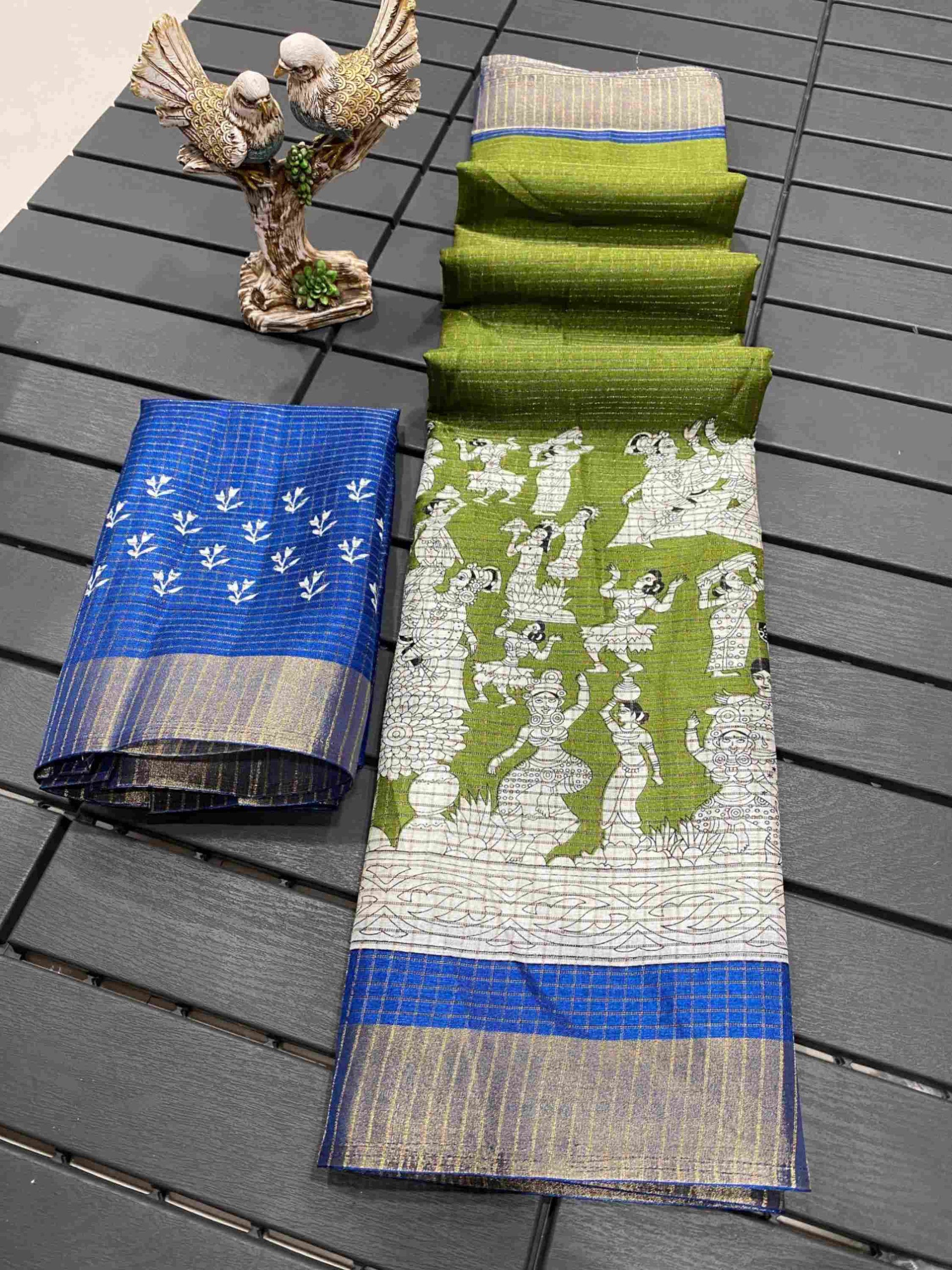 Handloom Cotton Saree Green