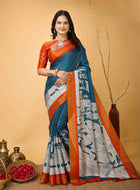 Handloom Cotton Saree Light Blue