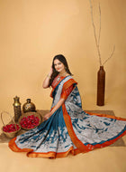 Handloom Cotton Saree Light Blue