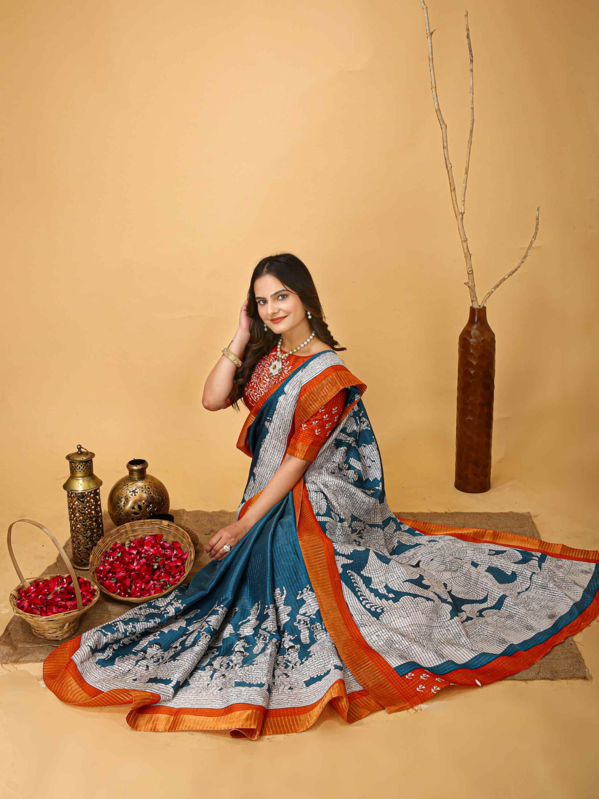 Handloom Cotton Saree Light Blue