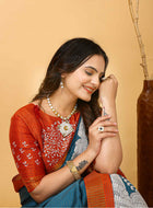 Handloom Cotton Saree Light Blue