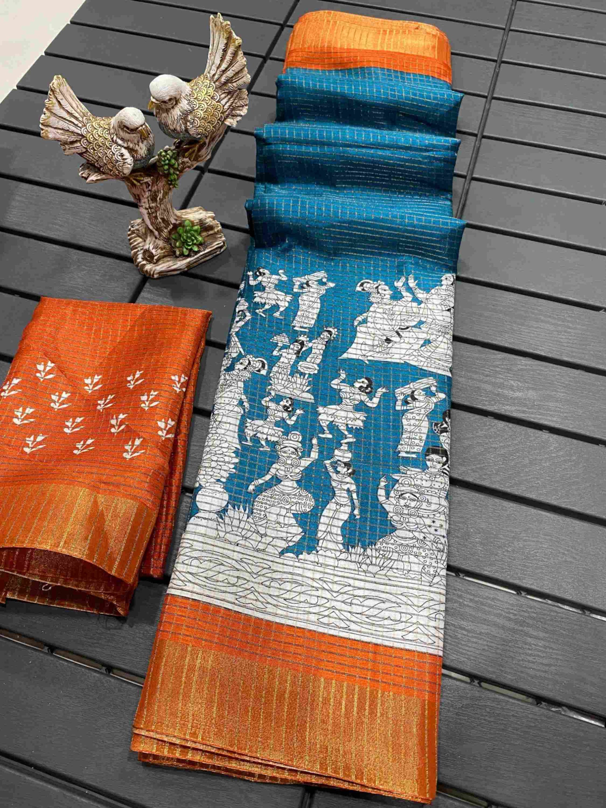 Handloom Cotton Saree Light Blue