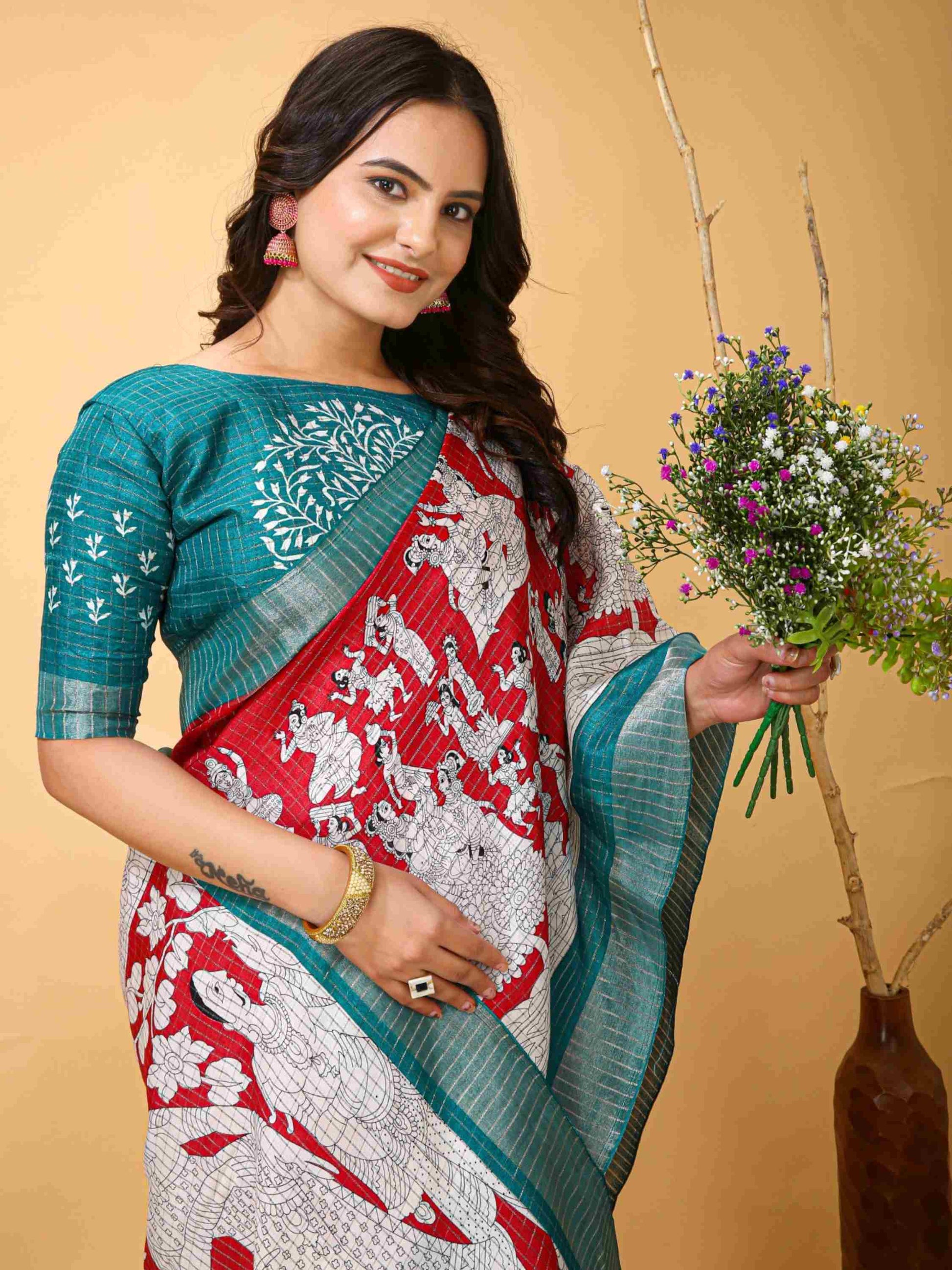 Handloom Cotton Saree Maroon